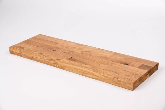 Etagère Marche d'escalier Elévateur Appui de fenêtre Chêne rustique, lamelles aboutées, 40 mm, 2 plis, laqué mat