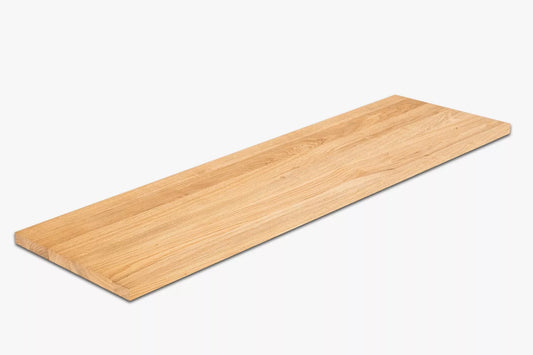 Shelf Stair tread Riser Windowsill Oak A/B, full stave lamellas, 16 mm, Hard wax oil Natural (colourless)