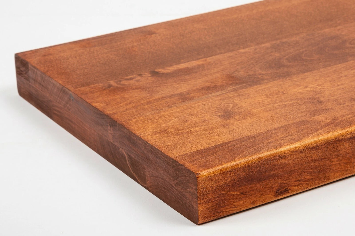 Shelf Stair tread Riser Windowsill Birch A/B, full stave lamellas, 40 mm, 2-layer, Cherry oil