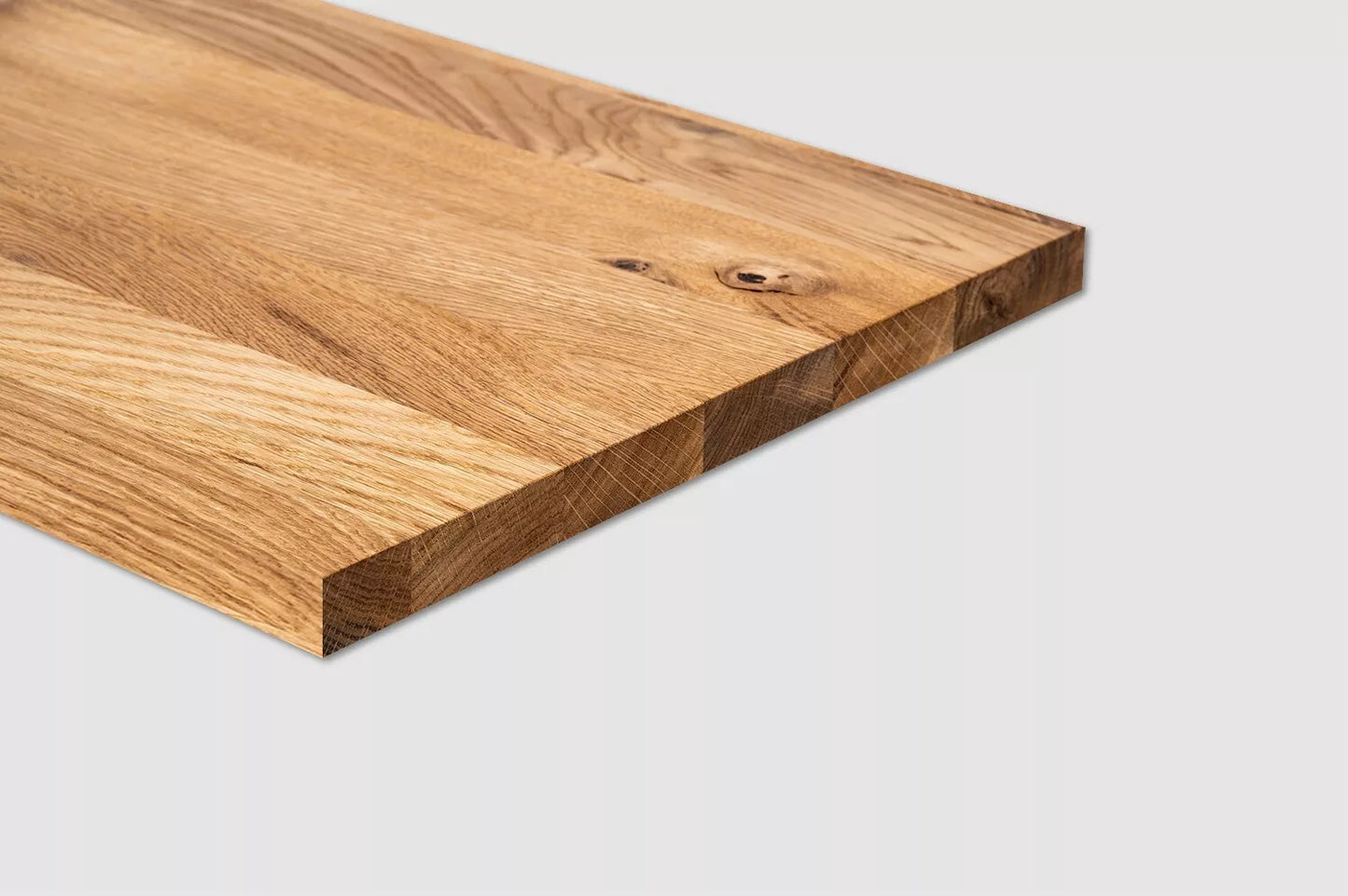 Shelf Stair tread Riser Windowsill Oak Rustic, full stave lamellas, 26 mm, Hard wax oil Natural (colourless)