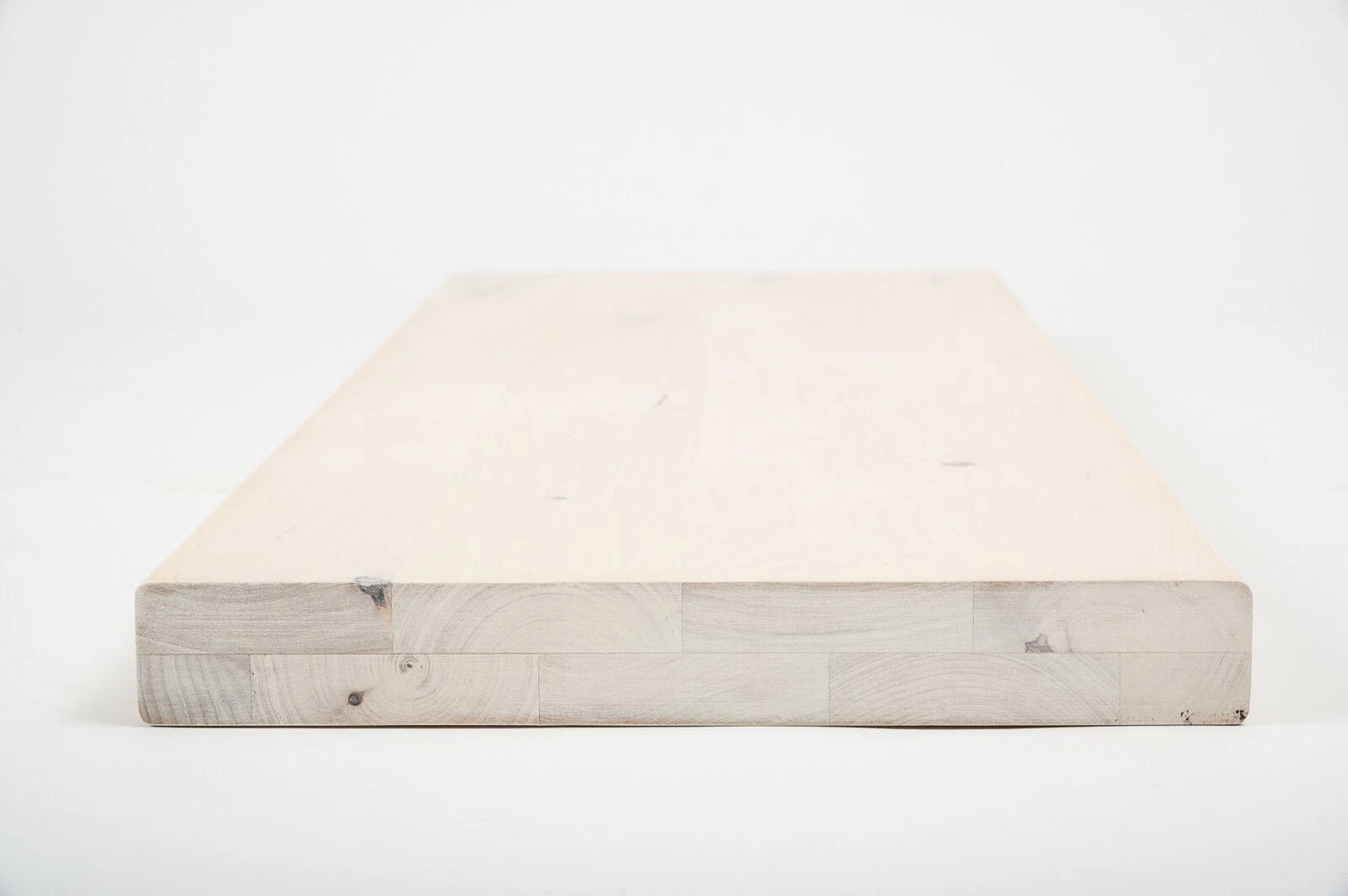 Shelf Stair tread Riser Windowsill Birch Rustic, full stave lamellas, 40 mm, 2-layer, Chalked white oil