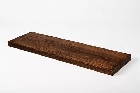 Shelf Stair tread Riser Windowsill Oak Rustic, full stave lamellas, 40 mm, 2-layer, Walnut oil