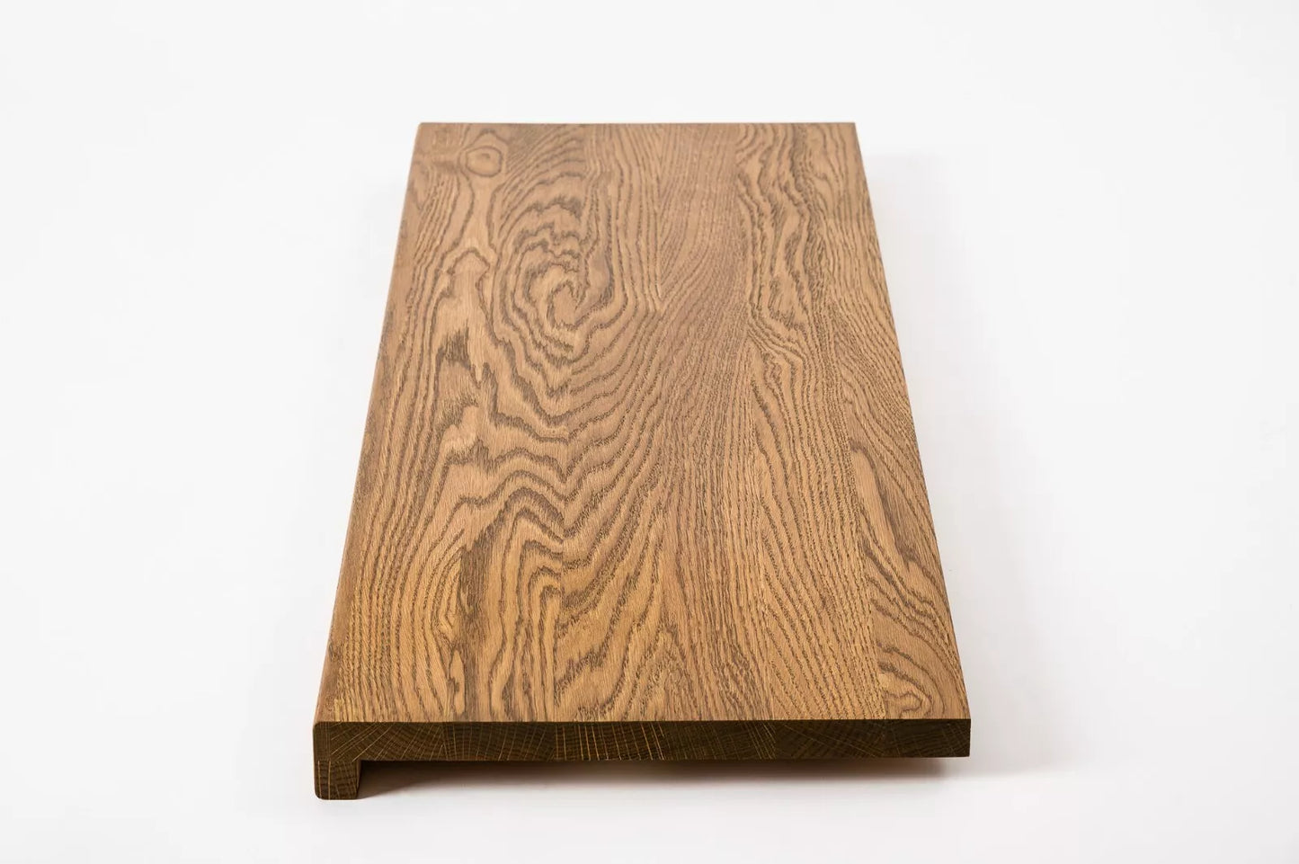 Stair tread Windowsill with overhang Oak A/B, full stave lamellas, 16 mm, Antique oil