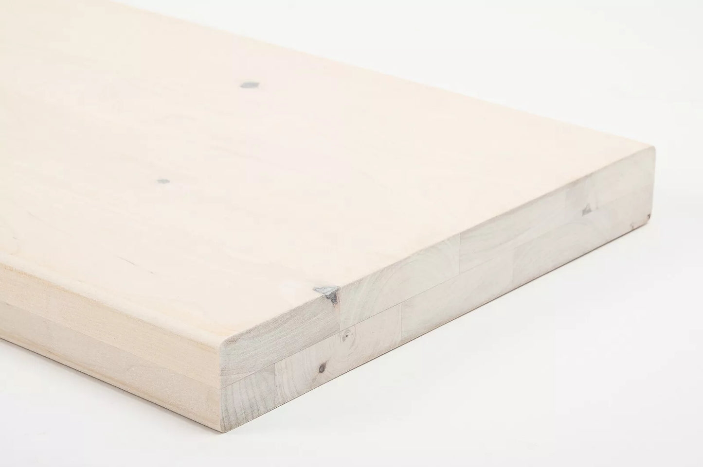 Shelf Stair tread Riser Windowsill Birch Rustic, full stave lamellas, 40 mm, 2-layer, Chalked white oil