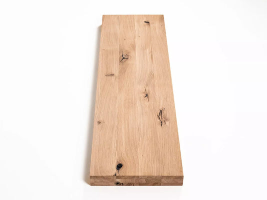 Tablette Marche d'escalier Contremarche Appui de fenêtre Chêne rustique, lamelles entières, 52 mm, 3 couches, non fini