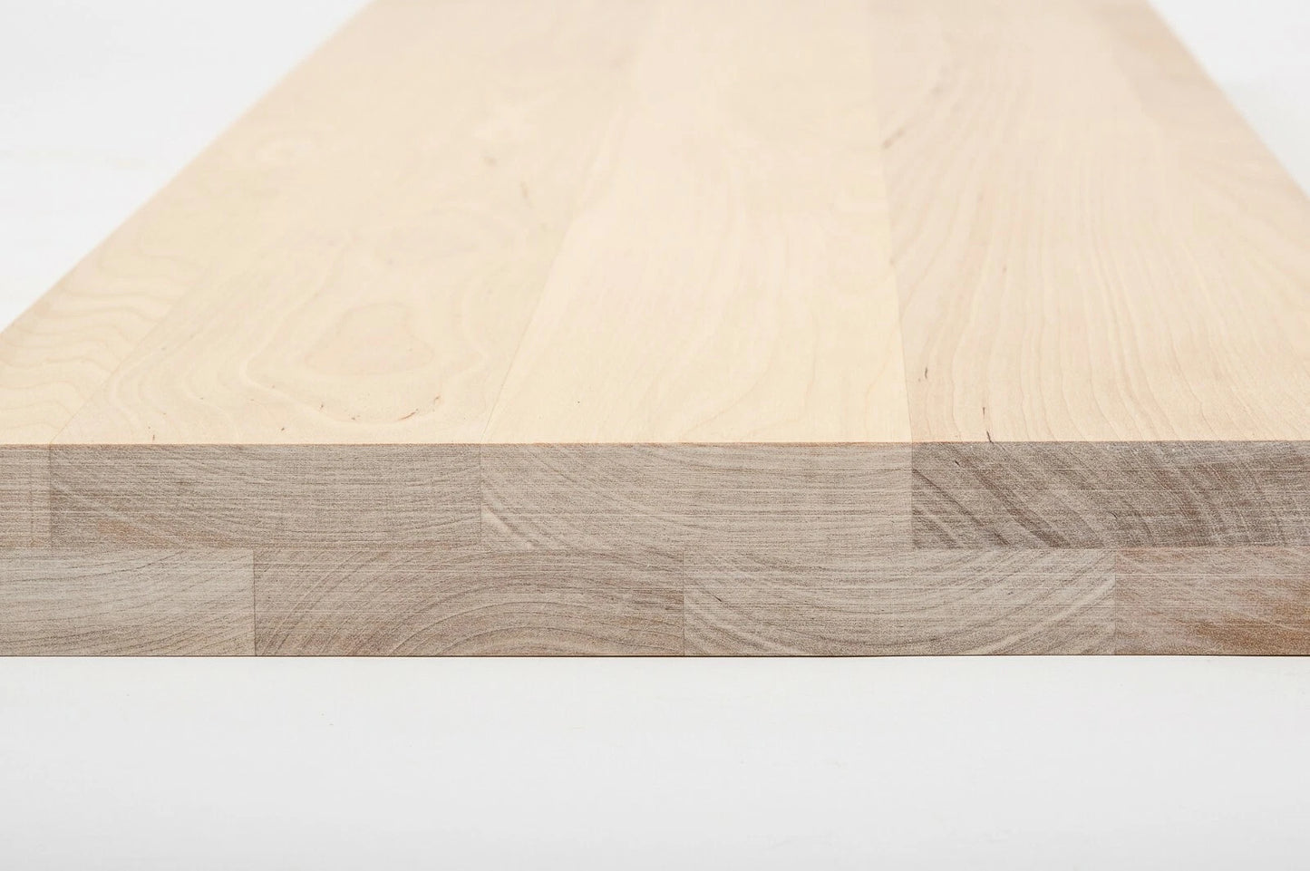 Shelf Stair tread Riser Windowsill Birch A/B, full stave lamellas, 40 mm, 2-layer, White oil