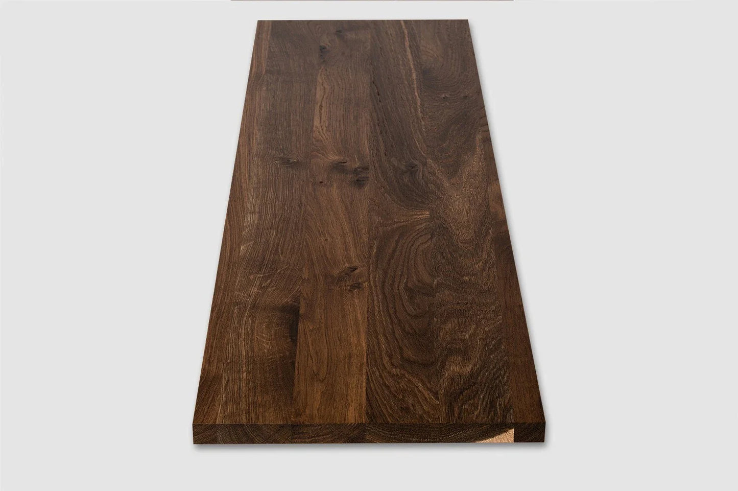 Shelf Stair tread Riser Windowsill Smoked Oak Rustic, full stave lamellas, 16 mm, Matte lacquered