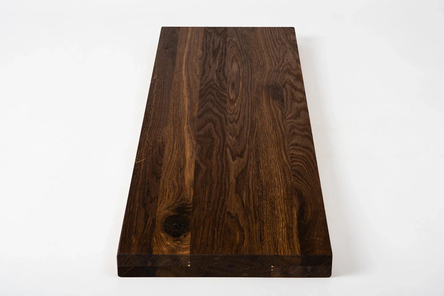 Shelf Stair tread Riser Windowsill Smoked Oak Rustic, full stave lamellas, 35 mm, 2-layer, Hard wax oil Natural (colourless)