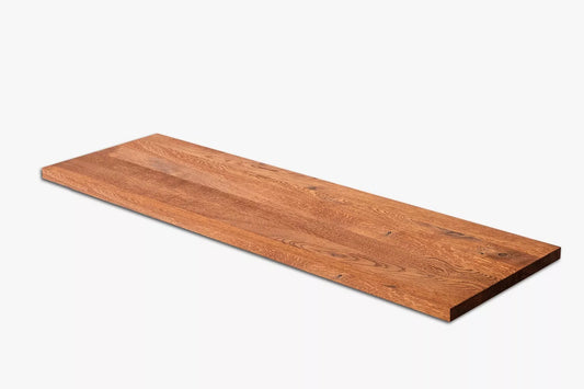 Tablette Marche d'escalier Contremarche Appui de fenêtre Chêne rustique, lamelles pleines, 16 mm, Huilé cerisier