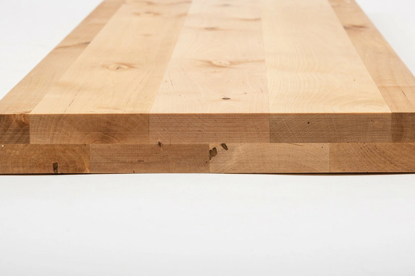 Shelf Stair tread Riser Windowsill Birch Rustic, full stave lamellas, 40 mm, 2-layer, Hard wax oil natur (colourless)