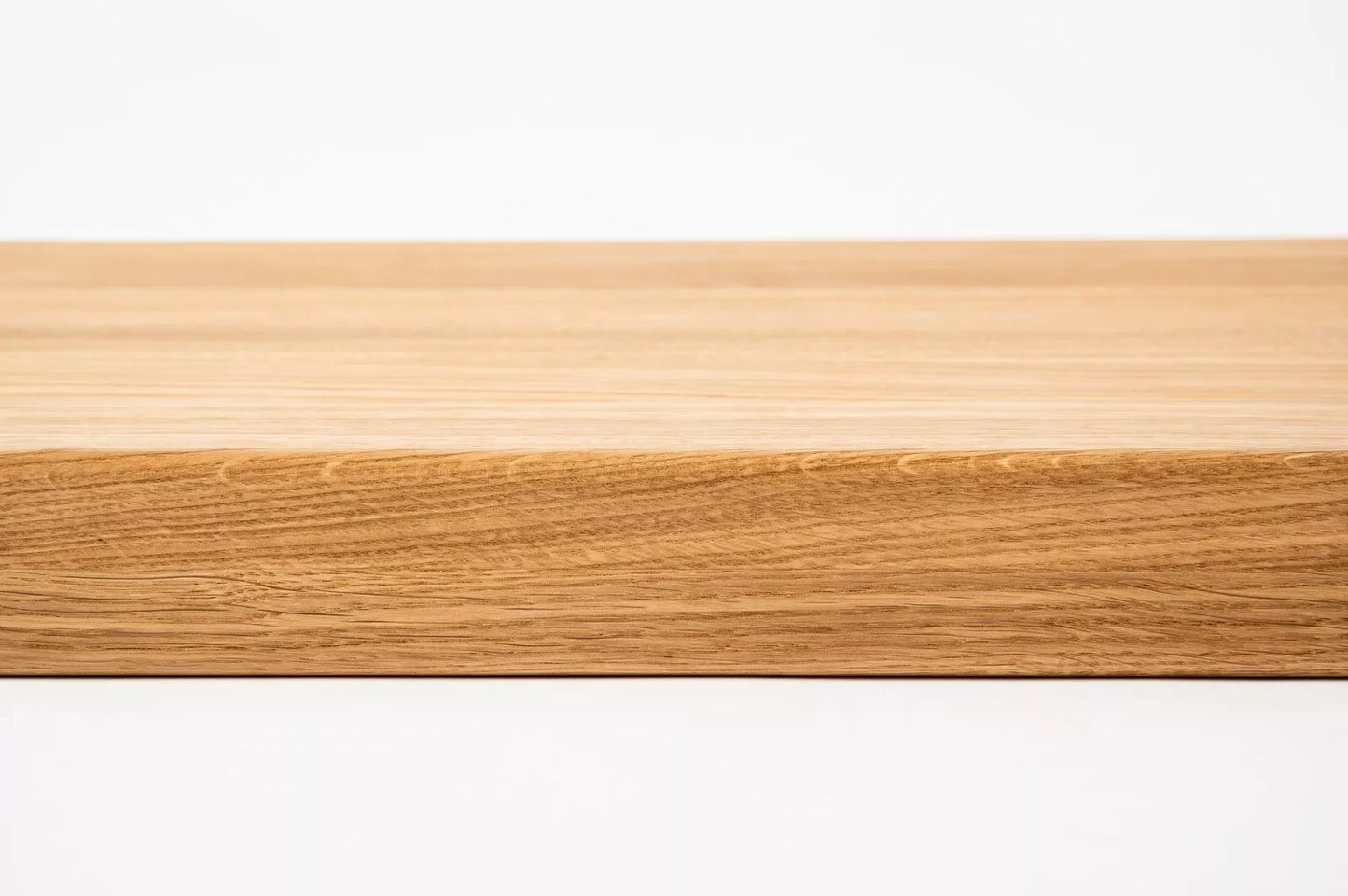 Stair tread Windowsill with overhang Oak A/B, full stave lamellas, 16 mm, Hard wax oil Natural (colourless)