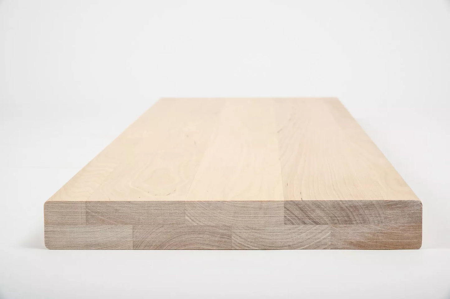 Shelf Stair tread Riser Windowsill Birch A/B, full stave lamellas, 40 mm, 2-layer, White oil