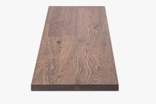Shelf Stair tread Riser Windowsill Oak Rustic, finger jointed lamellas, 20 mm, Graphite oil