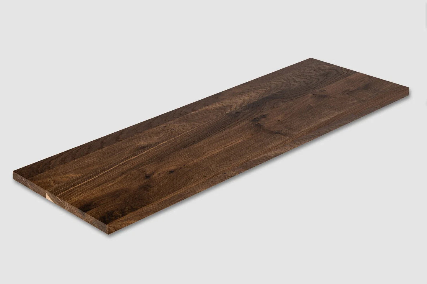 Shelf Stair tread Riser Windowsill Smoked Oak Rustic, full stave lamellas, 16 mm, Matte lacquered