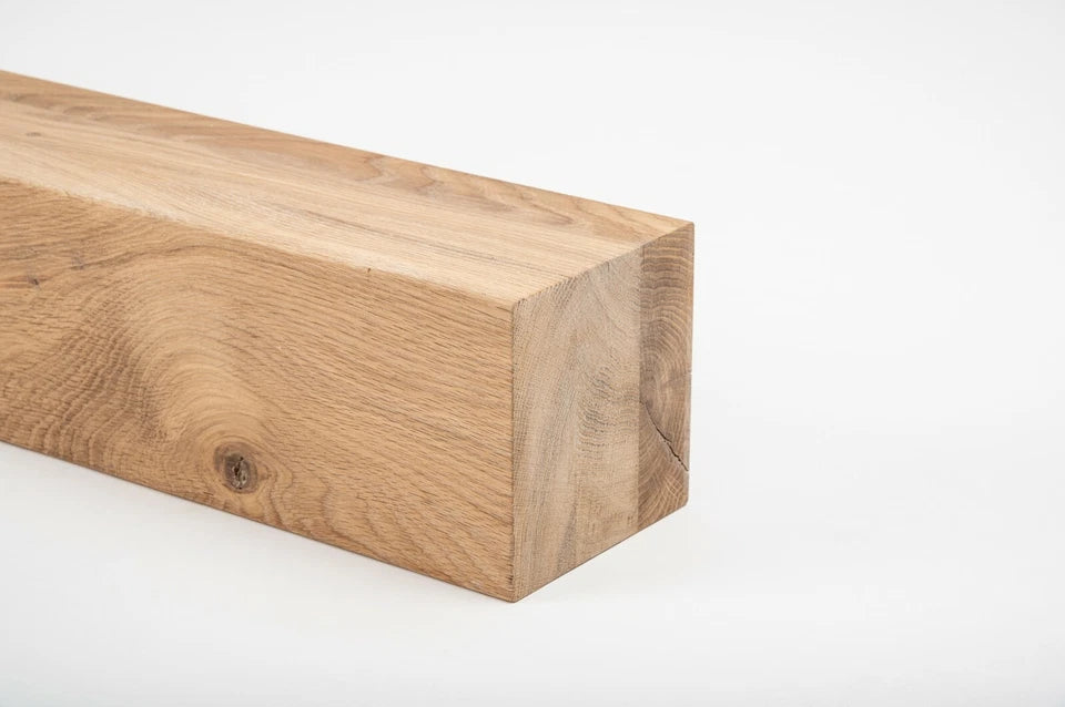 Glulam oak beam Rustic 80x80 mm Hard wax oil Natural white, square timber, solid wood