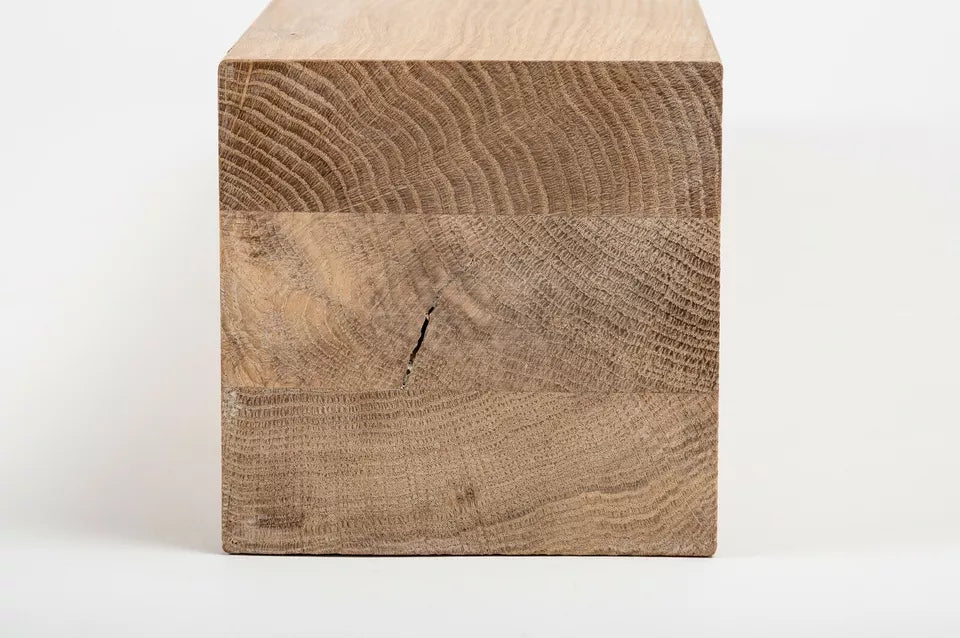 Glulam oak beam Rustic 120x120 mm Hard wax oil Natural white, square timber, solid wood