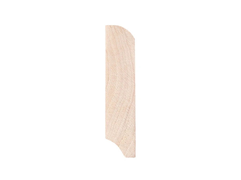 Solid Skirting Board Birch A/B 24x100mm Hard wax oil Natural white 2000 mm with radius 20mm
