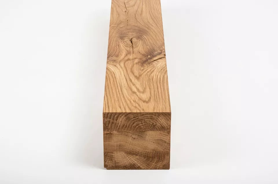 Glulam oak beam Rustic 80x80 mm hard wax oil natural (colourless), square timber, solid wood