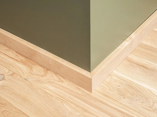 Solid Skirting Board Birch A/B 24x80mm Hard wax oil Natural white 2000 mm with radius 5mm
