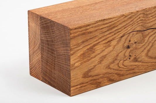 Brettschichtholz Eichenbalken Rustikal 120x120 mm Kirschöl, quadratisches Holz, Massivholz