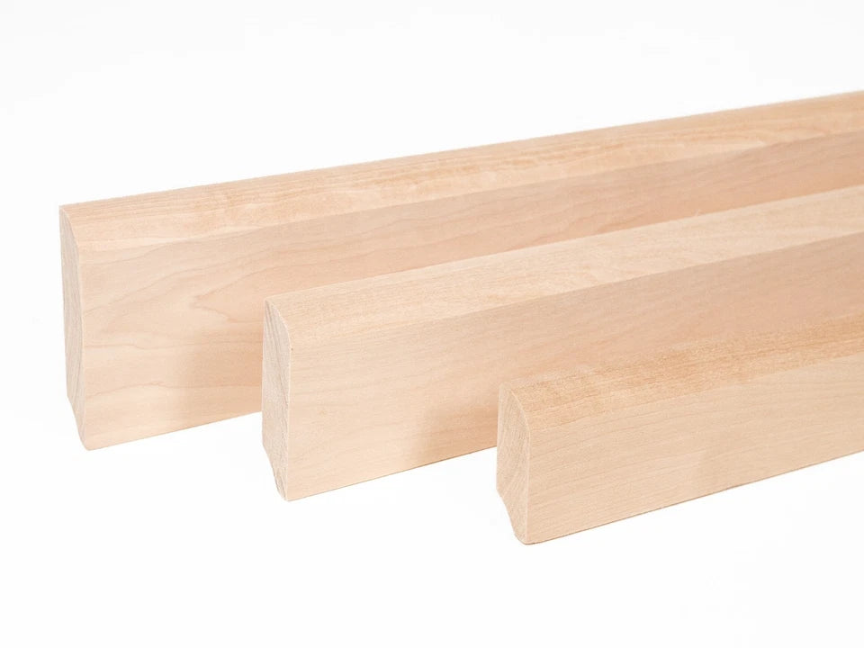Solid Skirting Board Birch A/B 24x100mm Hard wax oil Natural white 2000 mm with radius 20mm
