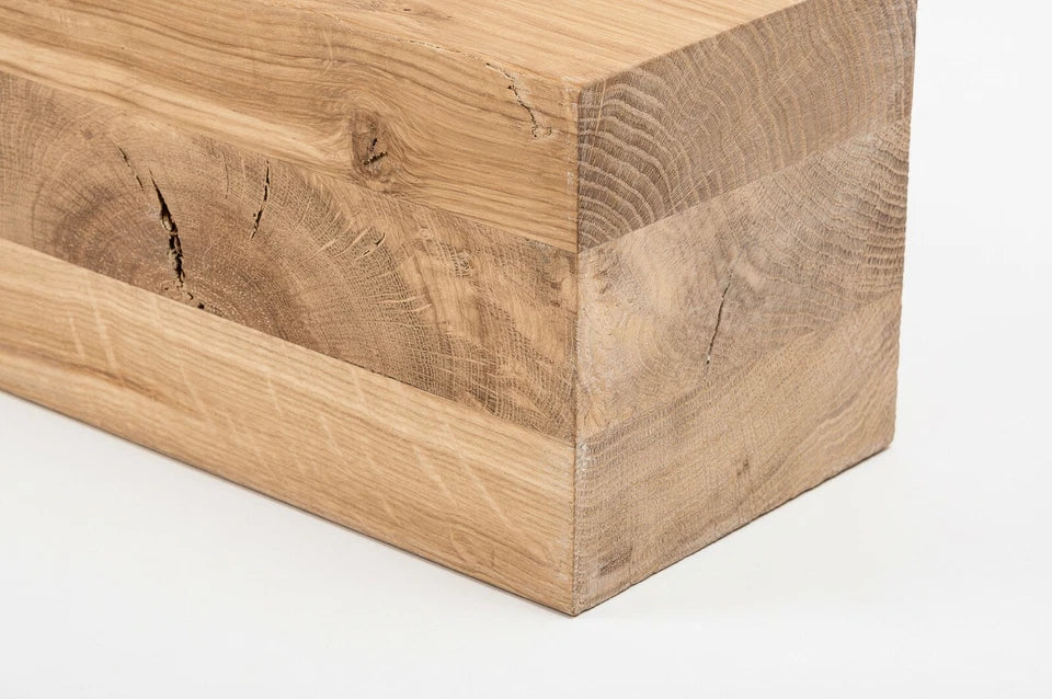 Glulam oak beam Rustic 120x120 mm Hard wax oil Natural white, square timber, solid wood