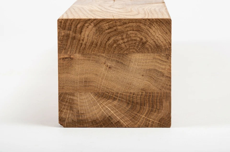 Glulam oak beam Rustic 80x80 mm hard wax oil natural (colourless), square timber, solid wood
