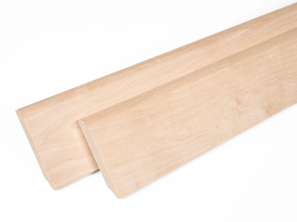 Solid Skirting Board Birch A/B 24x100mm Hard wax oil Natural white 2000 mm with radius 20mm
