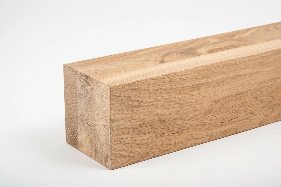 Glulam oak beam Rustic 80x80 mm Hard wax oil Natural white, square timber, solid wood