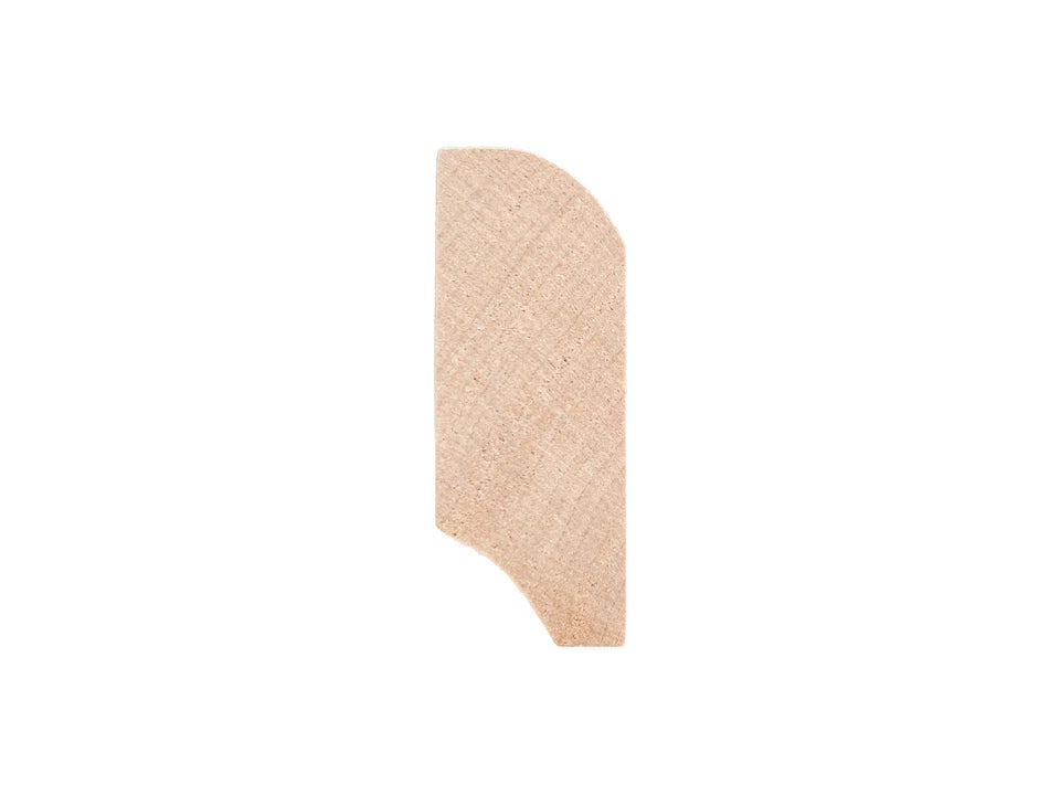 Solid Skirting Board Birch A/B 24x60mm Hard wax oil Natural white 2000 mm with radius 20mm