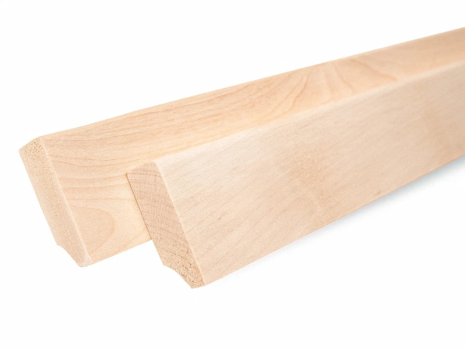 Plinthe massive en bouleau A/B 24 x 60 mm non fini 2000 mm avec rayon de 5 mm