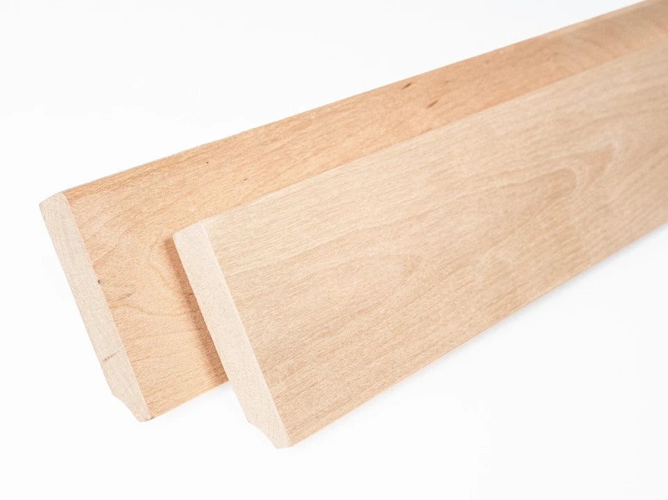 Solid Skirting Board Birch A/B 24x100mm unfinished 2000 mm with radius 5mm